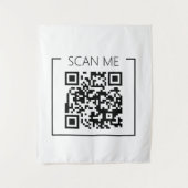 Trendy minimalistische QR-code Scan Me Business Wandkleed (Voorkant)