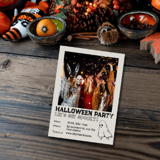 Trendy minimalistische spookkostuum Halloween Part Kaart