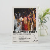 Trendy minimalistische spookkostuum Halloween Part Kaart (Staand voorkant)