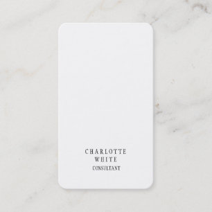 Trendy minimalistische witte, eenvoudige plaat visitekaartje