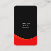 Trendy minimalistische zwart rood wit creatieve vl visitekaartje (Voorkant)