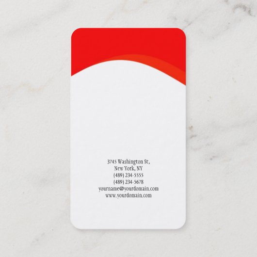 Trendy minimalistische zwart rood wit creatieve vl visitekaartje (Achterkant)