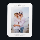 Trendy Minimum Photo Wedding Announcement<br><div class="desc">Save The Date Design fewhat's most : your awesome photo with a touch of modern calligraphy. Easily customize front and back of card with your details.</div>