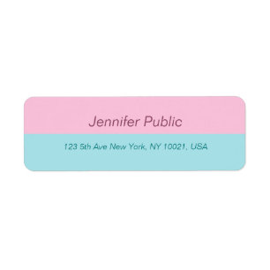 Trendy Mint Blue Blush Pink Elegant Return Address Etiket
