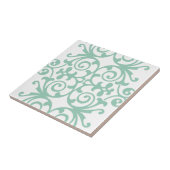 Trendy Mint Green Damask Pattern Tegeltje (Zijkant)