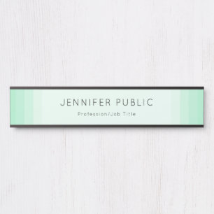 Trendy Mint Green Modern Minimalist Sjabloon Deurbordje