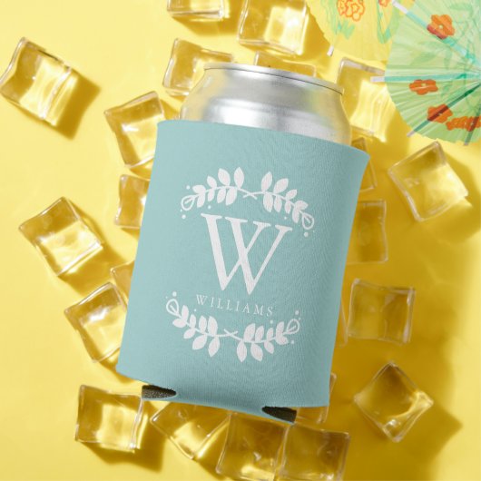 Trendy Mint Green Monogram Blikjeskoeler (Insitu Zomer)