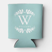 Trendy Mint Green Monogram Blikjeskoeler (Voorkant)