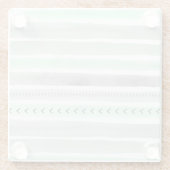 Trendy Mint Green Paint Stripes Pattern Glazen Onderzetter (Achterkant)