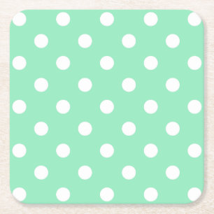 Trendy Mint Green White gekleurd Elegant  Vierkante Kartonnen Onderzetter