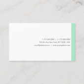 Trendy Mint Green White Modern Calligraphy Script Visitekaartje (Achterkant)
