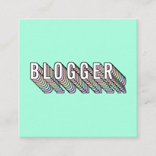 Trendy mintgroen 3d typografie blogger minimal vierkante visitekaartje