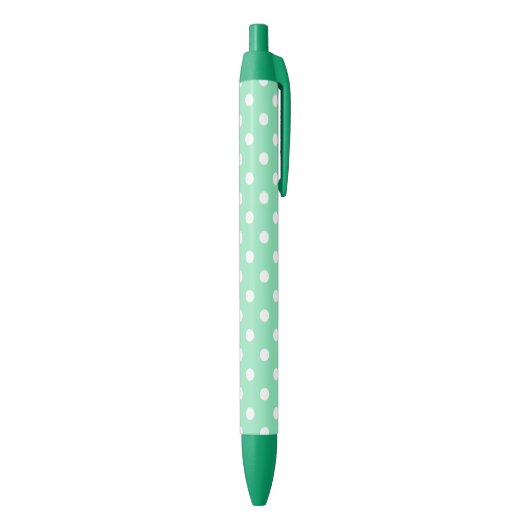 Trendy mintgroene kleur witte stippen rustieke sja blauwe inkt pen (Achterkant (Verticaal))
