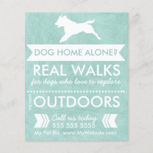 Trendy mintgroene silhouet hond flyer voor hondenu