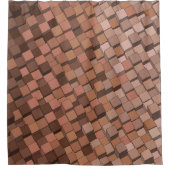 Trendy Mocha Mousse Geometrisch Douchegordijn (Voorkant)