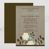 Trendy Mod Flower Bridal Shower Invitation Kaart (Voorkant / Achterkant)