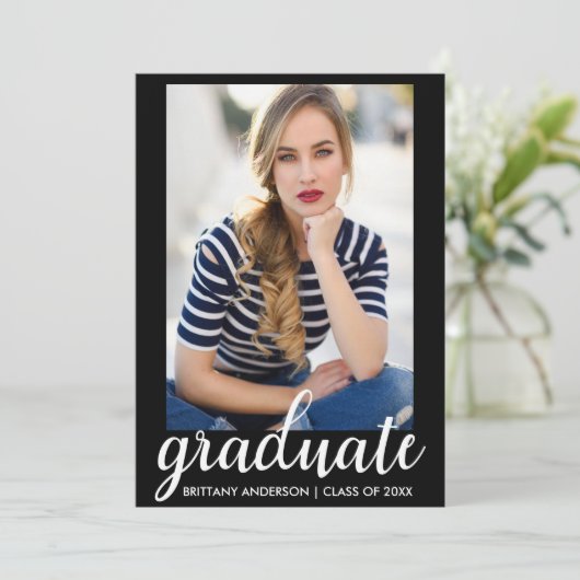 Trendy Mode Afstuderen Foto aankondiging (Staand voorkant)