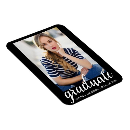 Trendy Mode Afstuderen Foto aankondiging Magneet (Rechterzijde)