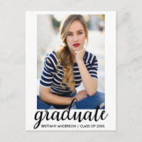 Trendy Mode Graduation Party Photo Invitation W