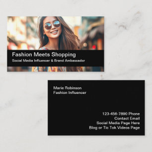 Trendy Mode Influencer Foto Visitekaartjes
