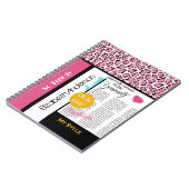 Trendy Mode Newsprint Roze luipaard en naam Notitieboek (Linkerzijde)