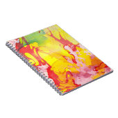 Trendy modern Abstract geel rood personaliseren Notitieboek (Rechterzijde)