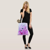 Trendy Modern Abstract Roze Rood Geel Groen Draagtas (Op model)