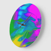 Trendy Modern Abstracte stromende kleuren Grote Klok (Hoek)