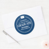 Trendy Modern Afstuderen felicitaties Ronde Sticker (Envelop)