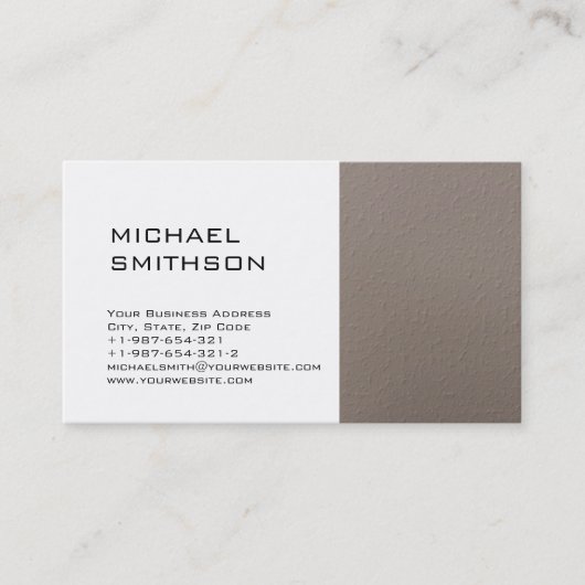 Trendy Modern Beige Stripe White Visitekaartje (Voorkant)