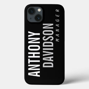 Trendy Modern Black Bold Text iPhone 13 Hoesje
