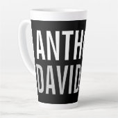 Trendy Modern Black Bold Text Latte Mok (Linkerhoek)