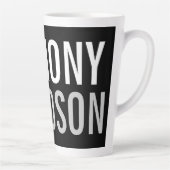 Trendy Modern Black Bold Text Latte Mok (Rechts)