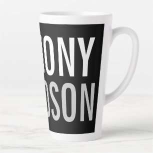 Trendy Modern Black Bold Text Latte Mok