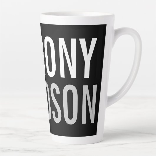 Trendy Modern Black Bold Text Latte Mok (Rechts)