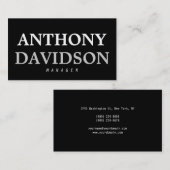 Trendy Modern Black Bold Text Visitekaartje (Voorkant / Achterkant)