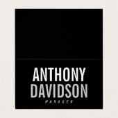 Trendy Modern Black Bold Text Visitekaartjes (Buitenkant ongevouwen)