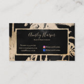 Trendy Modern Black Gold Palm Trees Professional Visitekaartje (Achterkant)