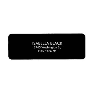 Trendy Modern Black Simple Plain Elegant Etiket