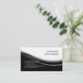 Trendy Modern Black White Grey Visitekaartje (Staand voorkant)