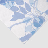 Trendy Modern Blauw en Wit Tropisch blad Tissuepapier (Detail)