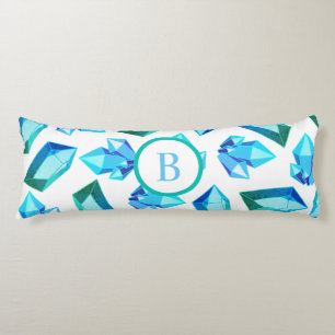 Trendy Modern Blue & Green Geode Gemstone Lichaamskussen