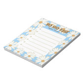 Trendy Modern Blue Waterverf Daisy to do List Notitieblok (Gedraaid)