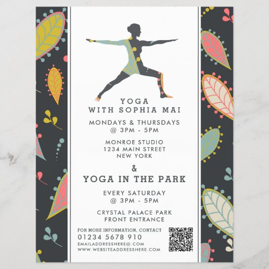 Trendy Modern Boho Yoga Class Adverteren Flyer (Voorkant)