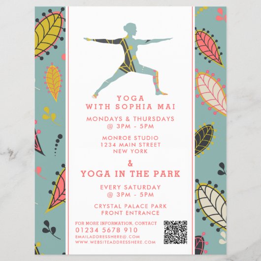 Trendy Modern Boho Yoga Class Adverteren Flyer (Voorkant)