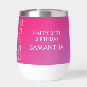 Trendy Modern Bold Pink Gradient 21st Birthday (Arrière)