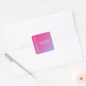 Trendy Modern Bold Pink Gradient 21st Birthday Vierkante Sticker (Envelop)