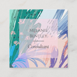 Trendy Modern Botanical Art Eye Catching Vierkante Visitekaartje
