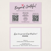 Trendy Modern Calligraphy Paars QR code gift card Visitekaartje (Voorkant /achterkant)