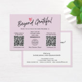 Trendy Modern Calligraphy Paars QR code gift card Visitekaartje (Bureau)